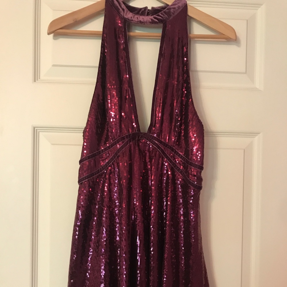 Free people sparkly deep V dress